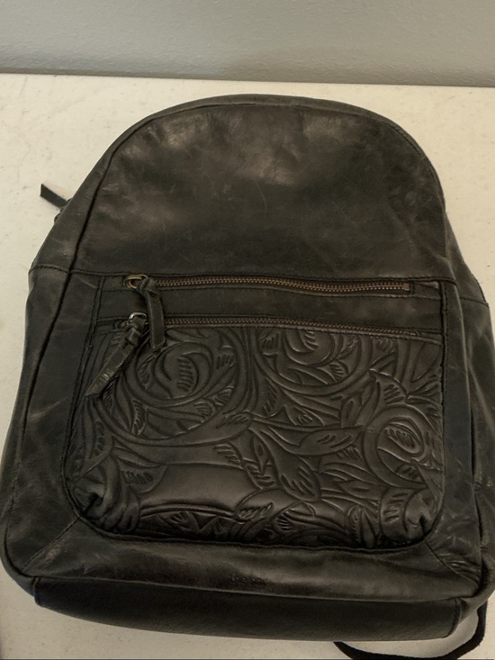 The Sak Handbags - The Sak Black Embossed Leather Front-Pocket Backpack